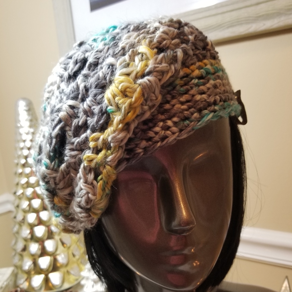 NWT Handmade Crochet Chunky 3-Way * Beret